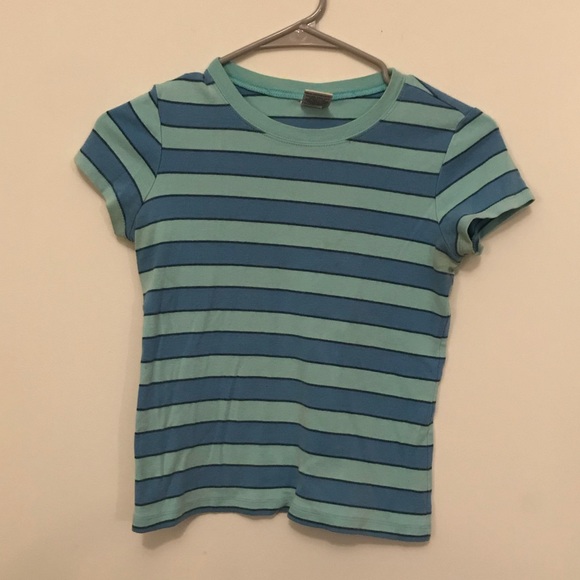 Retro Blue Striped T-Shirt - Picture 1 of 3